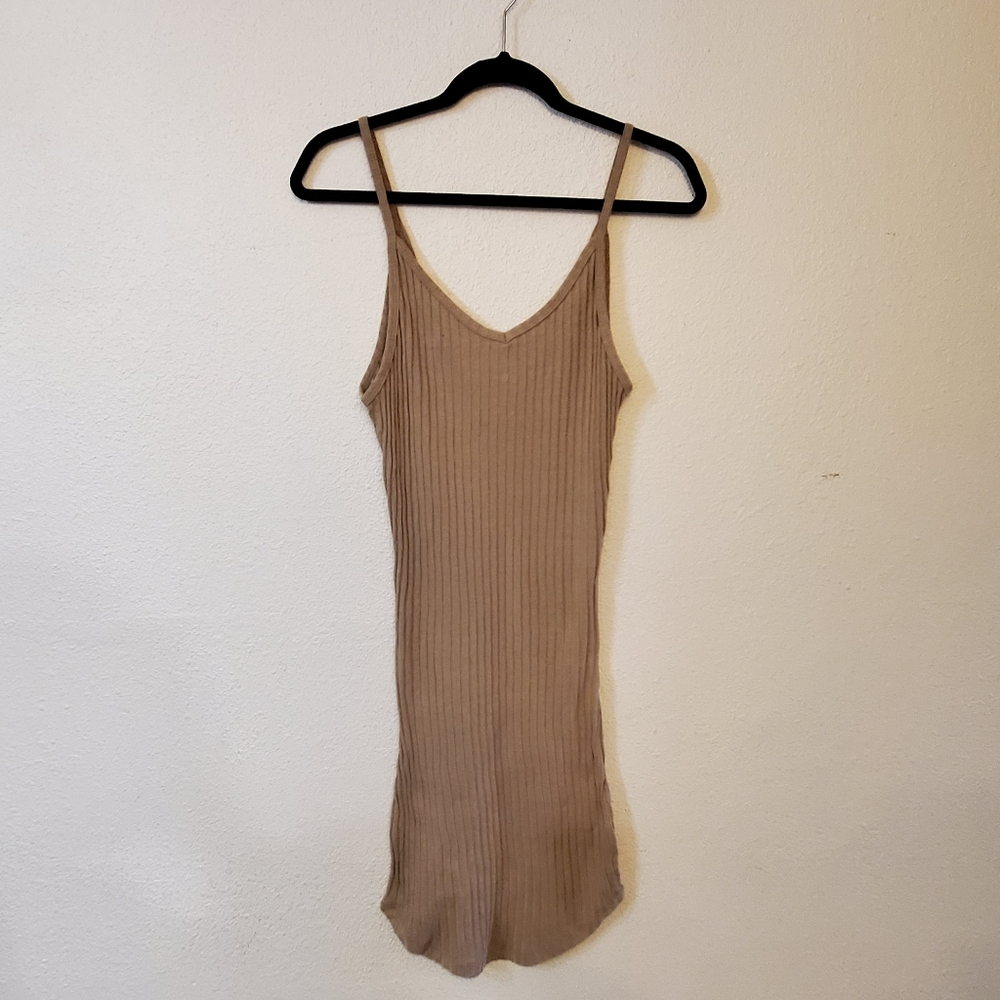 Ribbed Camel Dress